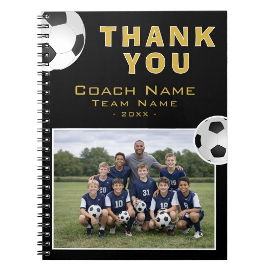 Fußballtrainer-Teamfoto Notizblock (Vorderseite)