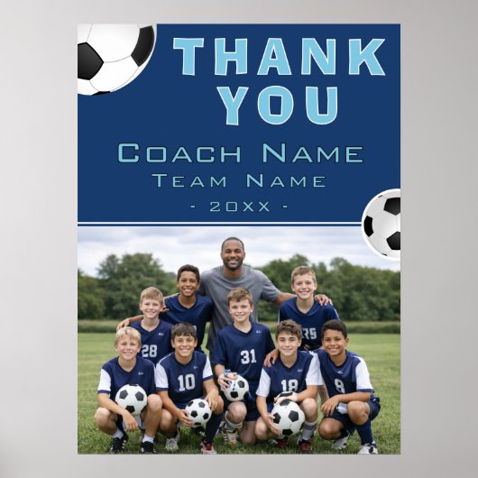 Fußballtrainer-Teamfoto Poster (Vorne)