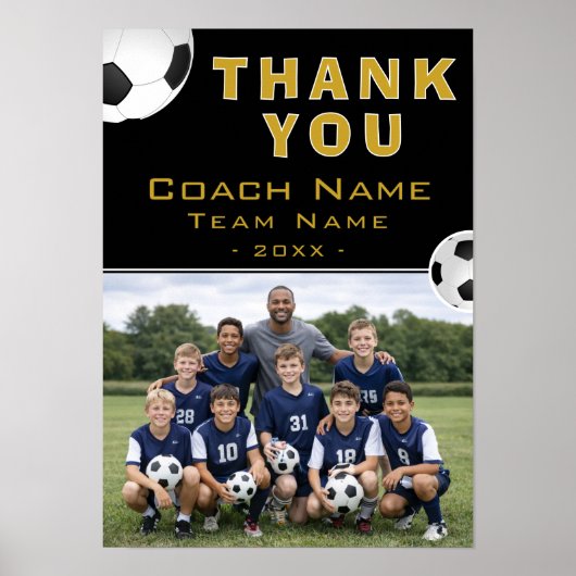 Fußballtrainer-Teamfoto Poster (Vorne)