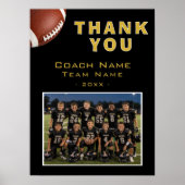 Fußballtrainer Teamname Foto Danke Karte Poster (Vorne)