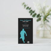 Fußballtrainer (Türkis) Visitenkarte (Stehend Vorderseite)