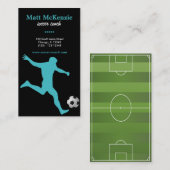 Fußballtrainer (Türkis) Visitenkarte (Vorne/Hinten)