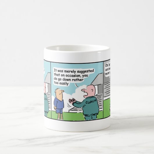 Fußballtrainer und Cartoon Strip Kaffeetasse (Mittel)