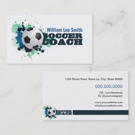 Fußballtrainer Visitenkarte (Vorne/Hinten)