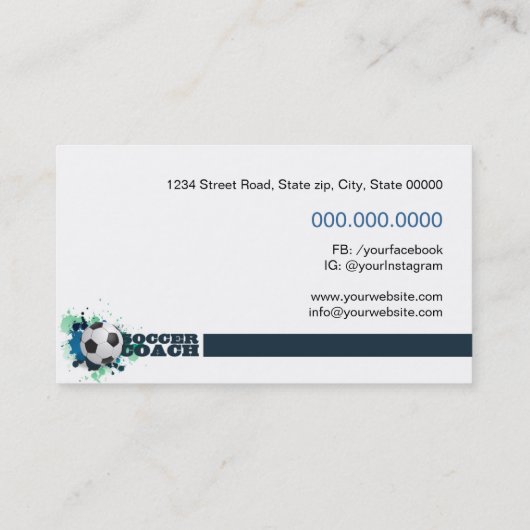 Fußballtrainer Visitenkarte (Rückseite)