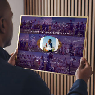 Fußballtrainer-Würdigungskollage Team Unterschrift Poster