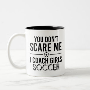 Fußballtrainerin Mädchen Ich trainiere Mädchenfußb Zweifarbige Tasse