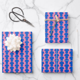 Fußballtrikot in blauem Geschenkpapier Set