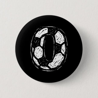Fußballtrikot Nummer 0 Skizzierter Fußball Ll Stil Button
