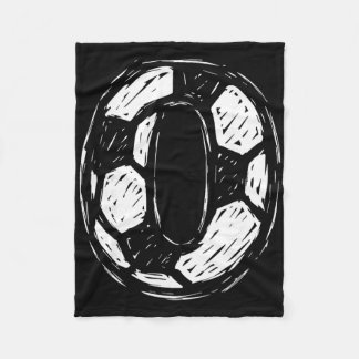 Fußballtrikot Nummer 0 Skizzierter Fußball Ll Stil Fleecedecke