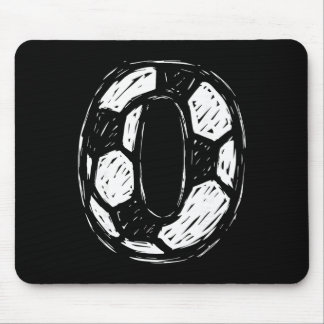 Fußballtrikot Nummer 0 Skizzierter Fußball Ll Stil Mousepad