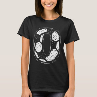 Fußballtrikot Nummer 0 Skizzierter Fußball Ll Stil T-Shirt