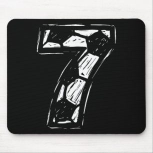 Fußballtrikot Nummer 7 Skizzierter Fußball Byll St Mousepad