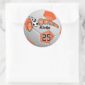 Fußballtritte | Orange Runder Aufkleber (Tasche)