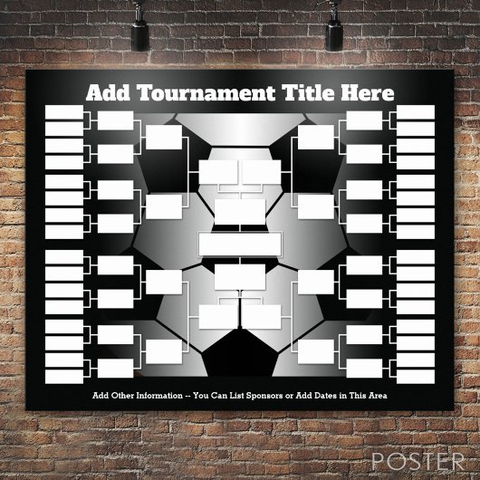 Fußballturnier-Bracket für 32 Teams Poster