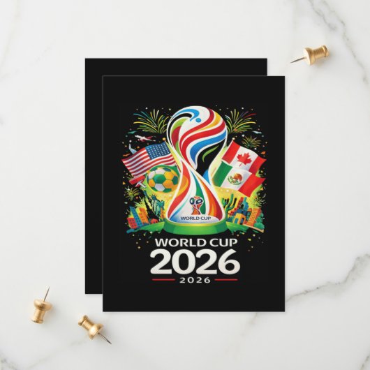 Fußballturnier Weltmeisterschaft 2026 Save The Date (Vorderseite/Rückseite Beispiel)