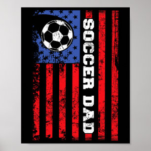 Fußballvater USA-Flagge All American Väter  Poster