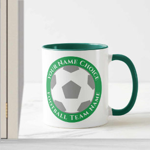 Fußballverein Design in grüner Tasse