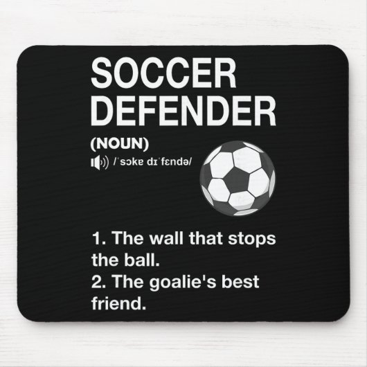 Fußballverteidiger Definition Fußballspieler Fußba Mousepad (Vorne)