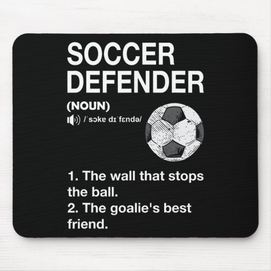 Fußballverteidiger Definition Fußballspieler Fußby Mousepad (Vorne)