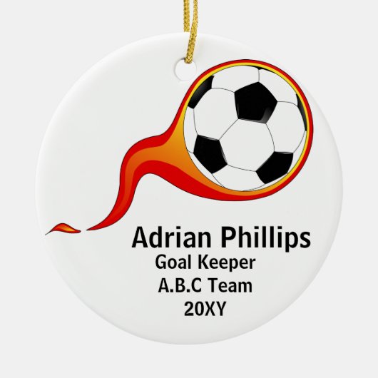 Fußballverzierung Keramikornament (Vorne)