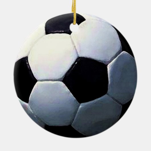 Fußballverzierungen - Fußballball Keramik Ornament (Hinten)