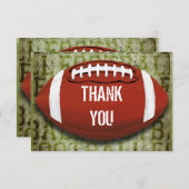 FußballVintager grüner Grunge danken Ihnen Dankeskarte (Vorne/Hinten)
