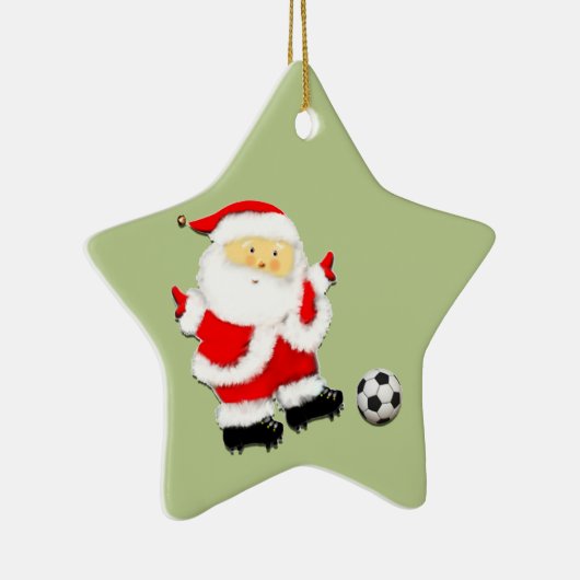 Fußballweihnachtskuchen Keramik Ornament (Rechts)