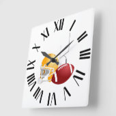 Fußballzeit Quadratische Wanduhr (Winkel)
