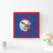FUSSBALLZEIT QUADRATISCHE WANDUHR (Zuhause)