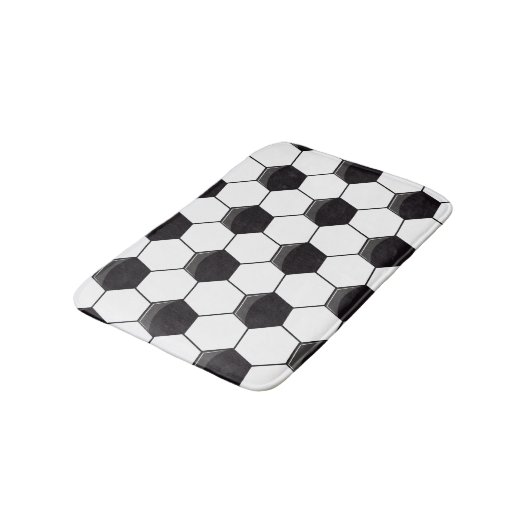 Fußballzelle Badematte (Schrägansicht)