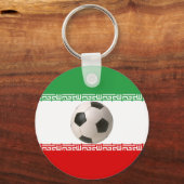 Fußballzentrum der iranischen Flagge Schlüsselanhänger (Vorderseite)