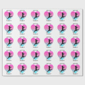 Fußbärenherz mit Name Geschenkpapier (Flach)