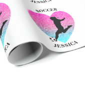 Fußbärenherz mit Name Geschenkpapier (Rolleneckpunkt)