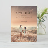 Fußblätter Save the Date Einladung (Stehend Vorderseite)