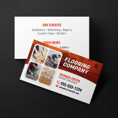 Fußbodenauftragnehmer Holzfußboden Orange Weiß Visitenkarte