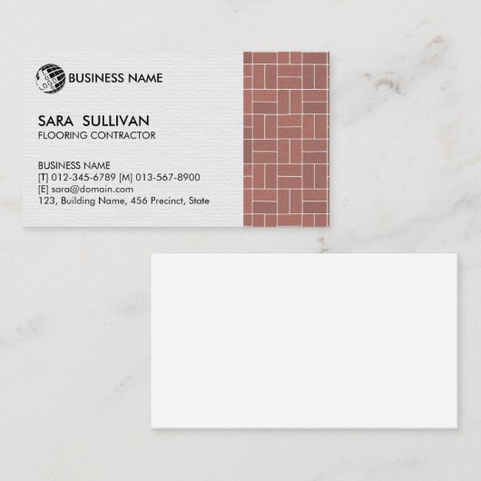 Fußbodenbau Visitenkarte (Vorne/Hinten)