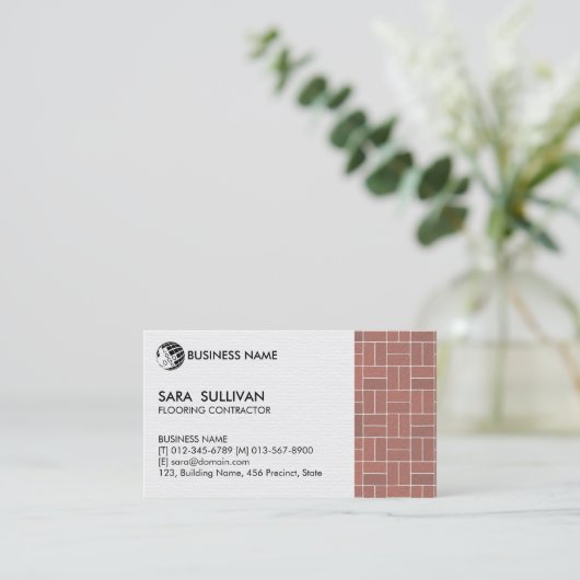 Fußbodenbau Visitenkarte (Stehend Vorderseite)
