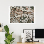 Fußbodenbelag mit einem Vogel, 4. Jh. Poster (Heimbüro)