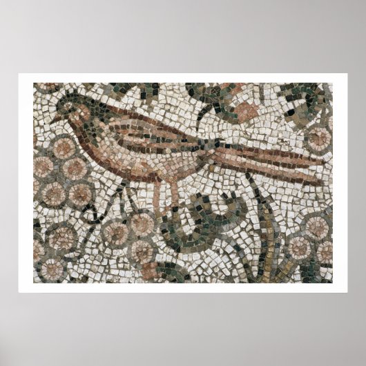 Fußbodenbelag mit einem Vogel, 4. Jh. Poster (Vorne)