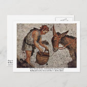 Fußbodenmosaikszene, Kind- und Eselfraktion Postkarte (Vorne/Hinten)