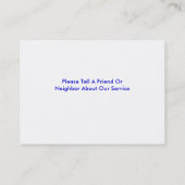 FußbodenreinigungsVisitenkarten Visitenkarte (Rückseite)