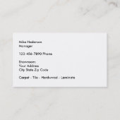 FußbodenVisitenkarten Visitenkarte (Rückseite)