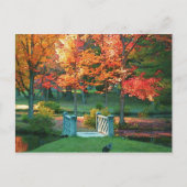 Fußbrücke im Herbst Postkarte (Vorderseite)