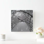 Fußbrücke Quadratische Wanduhr (Zuhause)