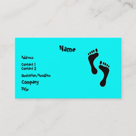 Füße auf einer Visitenkarte (Vorderseite)