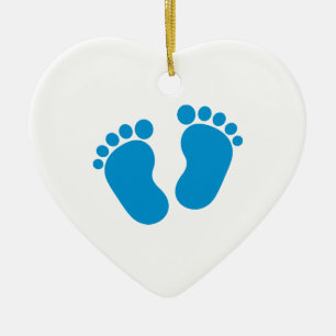 Füße des blauen Babys Keramikornament