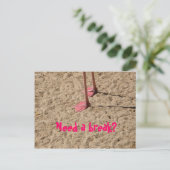Füße im Sand, Brauchen Sie eine Pause? Postkarte (Stehend Vorderseite)