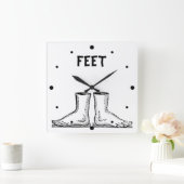 Füße Quadratische Wanduhr (Zuhause)