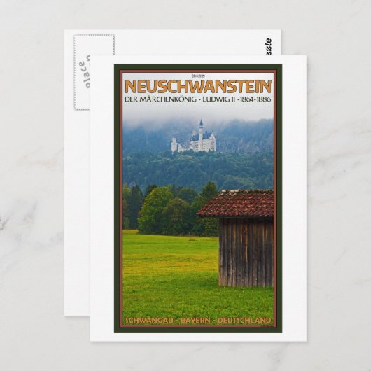 Füßen - Schloß Neuschwanstein aus Afar Postkarte (Vorne/Hinten)